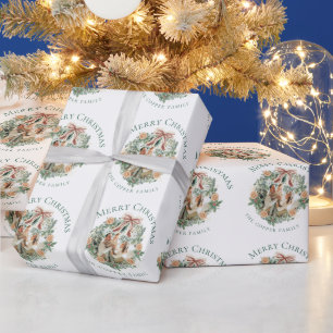 Papel De Regalo Navidades de fotografía Wreath de color verde acuá