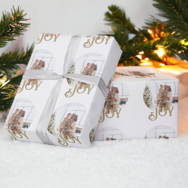 Papel De Regalo Navidades de fotos de juguetes modernos personaliz (Modern Joy Photo Christmas Personalized Wrapping Paper from Ricaso)