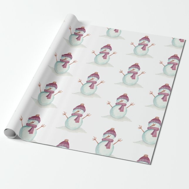 Papel De Regalo Navidades de Fun Snowman (Desenrollado)