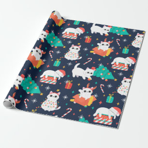 Papel De Regalo Navidades de gato cortos