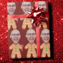 Papel De Regalo Navidades de Gingerbread Masculino Face Personaliz