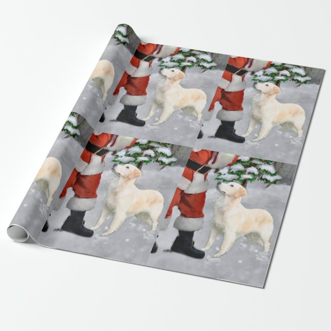 Papel De Regalo Navidades de Golden Retriever (Desenrollado)