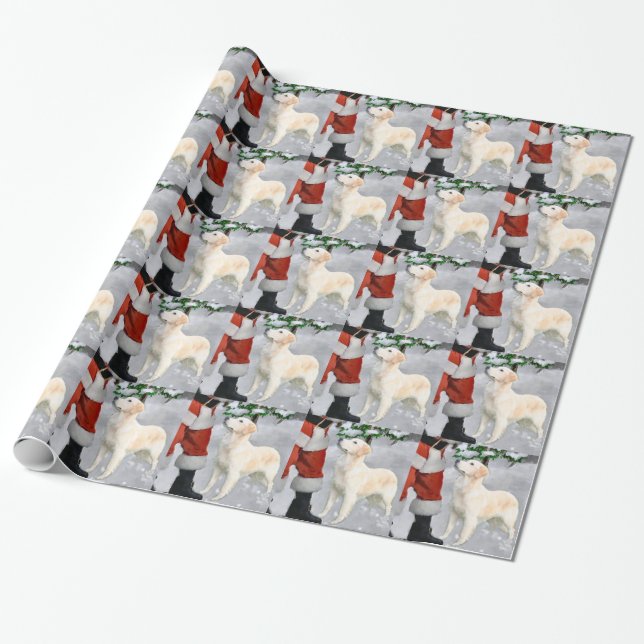 Papel De Regalo Navidades de Golden Retriever (Desenrollado)