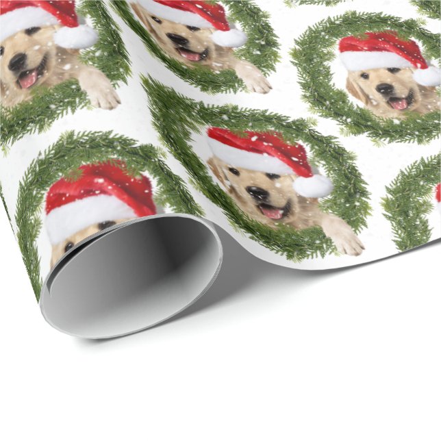 Papel De Regalo Navidades de Golden Retriever (Esquina del rollo)