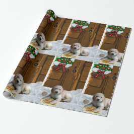 Papel De Regalo Navidades de Goldendoodle Puppy