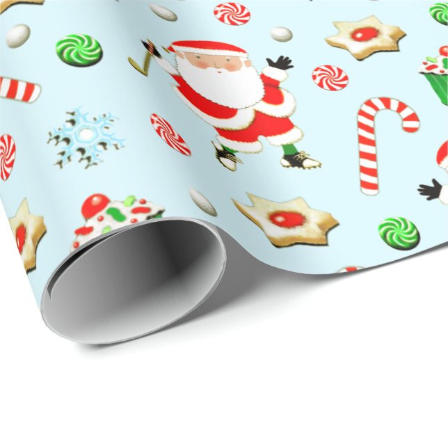 Papel De Regalo Navidades de golf feriado (Esquina del rollo)
