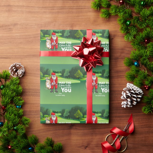 Papel De Regalo Navidades de golf Santa May el campo estará contig (Regalo de vacaciones)