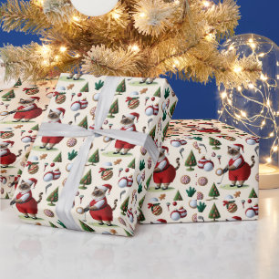 Papel De Regalo Navidades de golf temáticos para Cat Lover Golfer