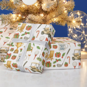 Papel De Regalo Navidades de golf temáticos para el padre del golf