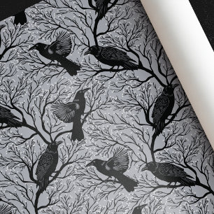 Papel De Regalo Navidades de Gray Gothic Winter Berry Ravens