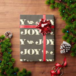 Papel De Regalo Navidades de Green and Gold Joy Holly envuelven pa