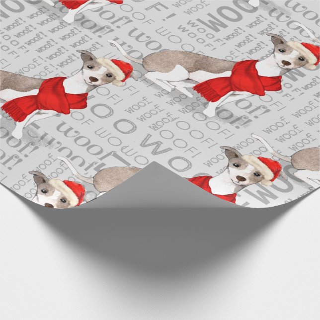 Papel De Regalo Navidades de Greyhound italianos para amantes de l (Esquina)