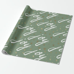Papel De Regalo Navidades de guión de alegría verde envolvimiento