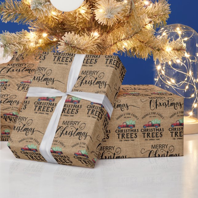 Papel De Regalo Navidades de guiones antiguos - Camión rojo (Vacaciones)