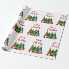 Papel De Regalo Navidades de guiones de pincel rojo acuarela nómad