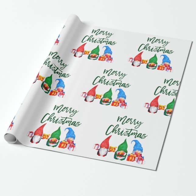 Papel De Regalo Navidades de guiones de pincel verde nómadas de co (Desenrollado)
