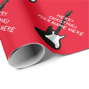 Papel De Regalo Navidades de guitarra eléctrica de rock