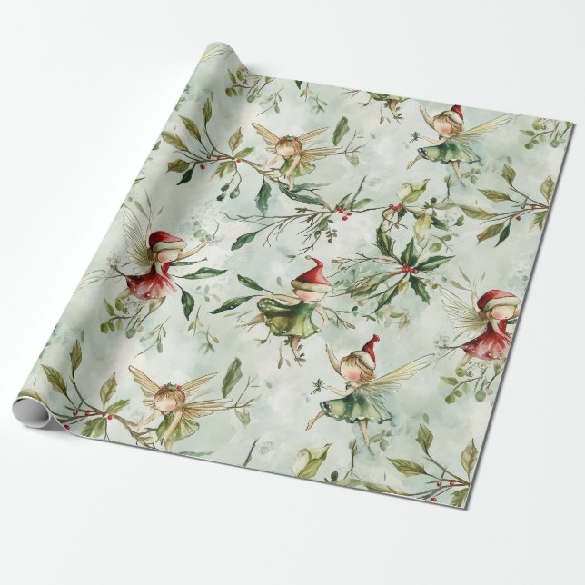 Papel De Regalo Navidades de hadas envolviendo papeles, regalo cap (Desenrollado)