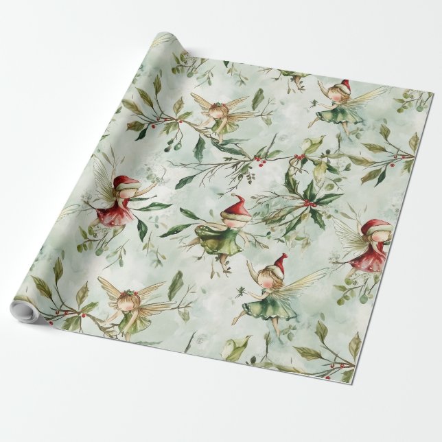 Papel De Regalo Navidades de hadas envolviendo papeles, regalo cap (Desenrollado)