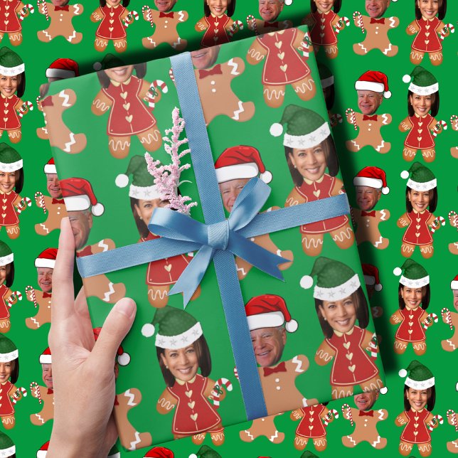Papel De Regalo Navidades de Harris Walz 2024 Face Gingerbread (Subido por el creador)