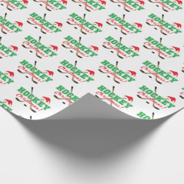 Papel De Regalo Navidades de hockey pegan a Santa Hat