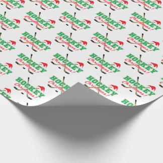 Papel De Regalo Navidades de hockey pegan a Santa Hat
