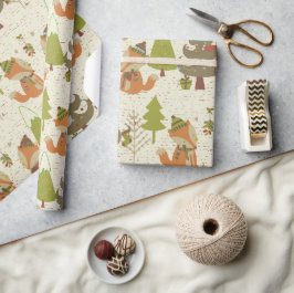 Papel De Regalo Navidades de Holiday Country Woodland Fox