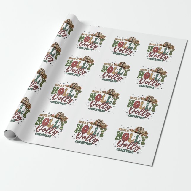 Papel De Regalo Navidades de Holly Jolly (Desenrollado)