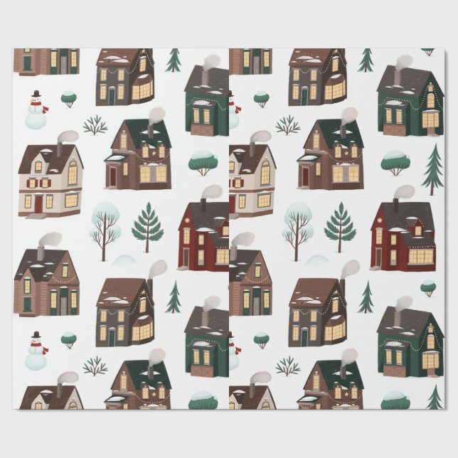 Papel De Regalo Navidades De Invierno De Nieghbour Cute Houes (Costura)