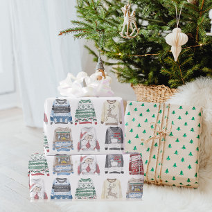 Papel De Regalo Navidades de invierno Patrón de sudores feos
