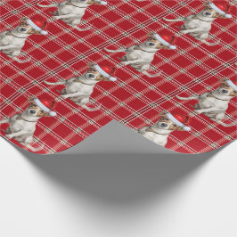 Papel De Regalo Navidades de Jack Russell Dog y Holiday Plaid