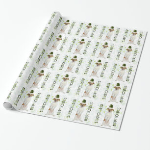 Papel De Regalo Navidades de Jack Russell Terrier Santa Dog Green