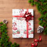 Papel De Regalo Navidades de Julio Flamingo<br><div class="desc">Una encantadora escena en la que un delicioso flamingo rosa, adornado con un festivo sombrero de Santa, posa con gracia junto a una variedad de estrellas de mar, conchas y corales. El conjunto está decorado con tonos armoniosos de verde y rosa, lo que crea el motivo perfecto para una celebración...</div>