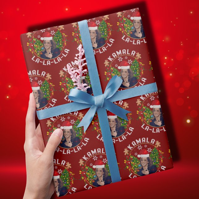 Papel De Regalo Navidades de Kamala Harris Santa Hat (Subido por el creador)