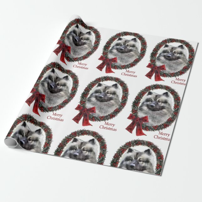 Papel De Regalo Navidades de Keeshond (Desenrollado)