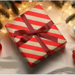 Papel De Regalo Navidades de Kraft Red Stripes<br><div class="desc">Navidades de Kraft Red Stripes</div>