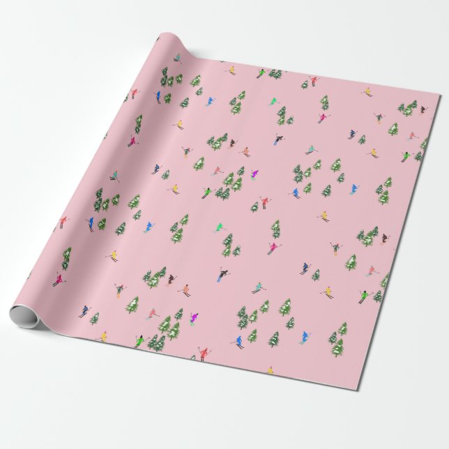 Papel De Regalo Navidades de la apertura de esquí para esquiadores (Desenrollado)