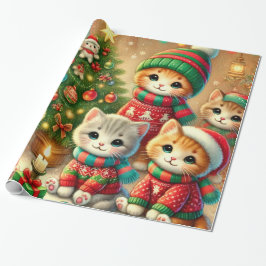 Papel De Regalo Navidades de la colección Cute Little Kitty