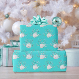 Papel De Regalo Navidades de la costa azul Aqua