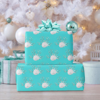 Papel De Regalo Navidades de la costa azul Aqua