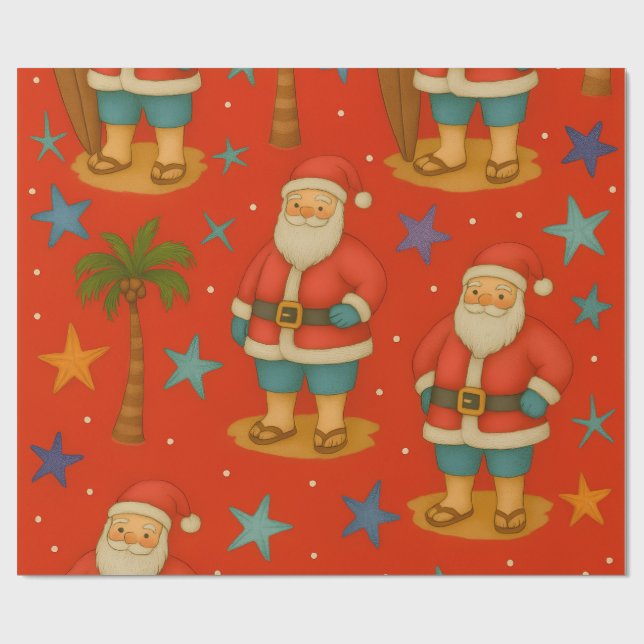 Papel De Regalo Navidades de la costa de Santa (Superficie plana)