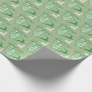 Papel De Regalo Navidades de la década de 1940 Reindeer Vintage