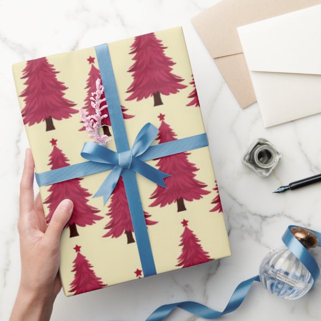 Papel De Regalo Navidades de la elegancia roja clásica (Regalar)