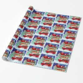 Papel De Regalo Navidades de la escena de invierno de la estación