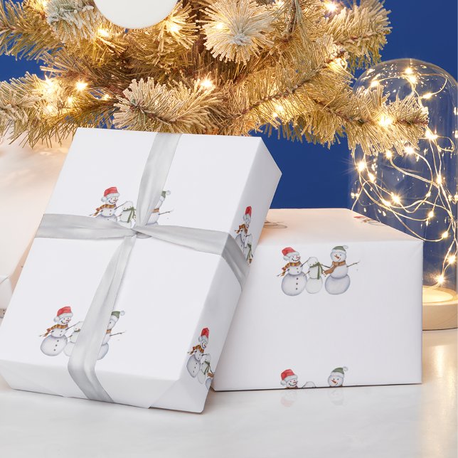 Papel De Regalo Navidades de la familia Cute Snowmen (Subido por el creador)