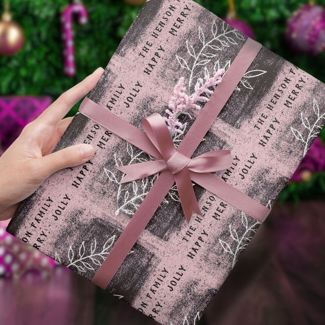 Papel De Regalo Navidades de la familia de pelucas blancas rosadas (Subido por el creador)