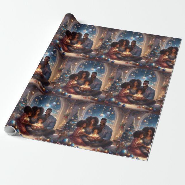 Papel De Regalo Navidades de la familia negra (Desenrollado)