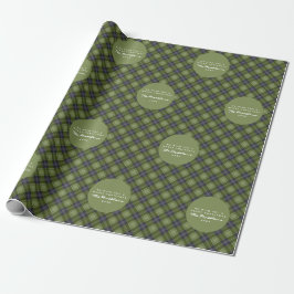 Papel De Regalo Navidades de la familia Rústica Green Plaid Tartán