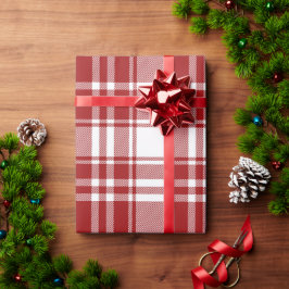 Papel De Regalo Navidades de la Festividad Roja Tartán