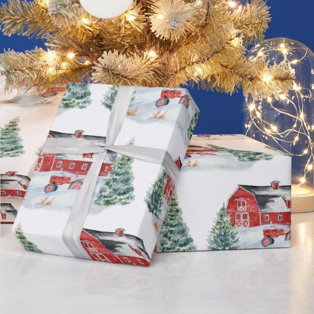 Papel De Regalo Navidades de la granja Snowy (Vacaciones)